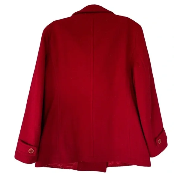 Vintage LL Bean Women’s Lambswool Red Thinsulate Insulated Peacoat Size 8P